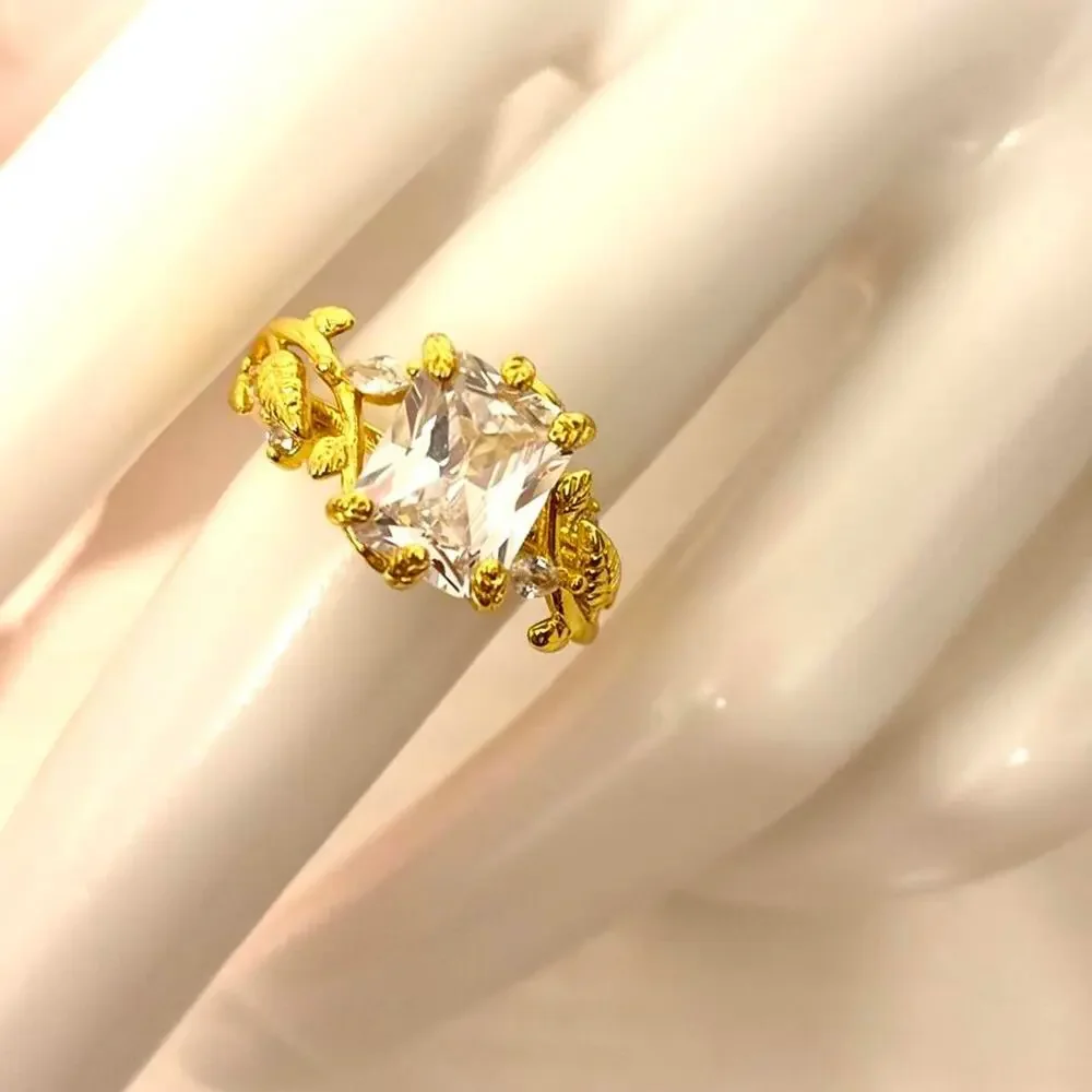 18k gold plated stainless steel CZ ring